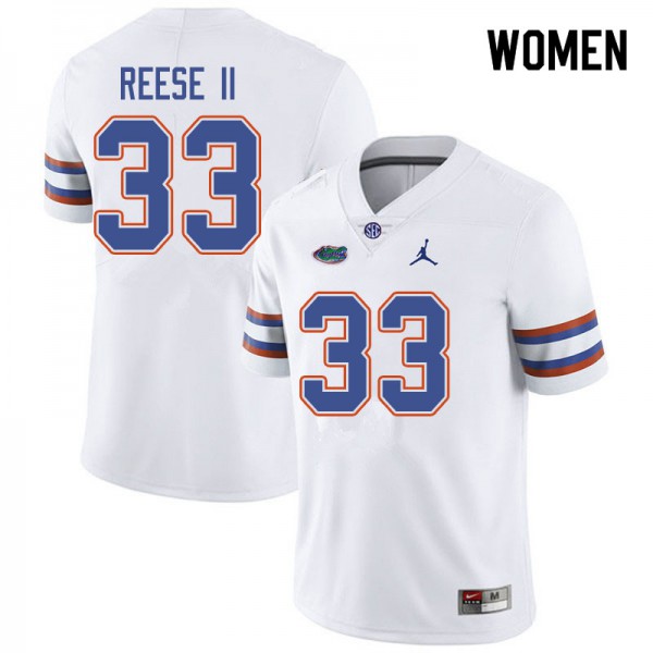 Jordan Brand Women #33 David Reese II Florida Gators College Football Jersey White